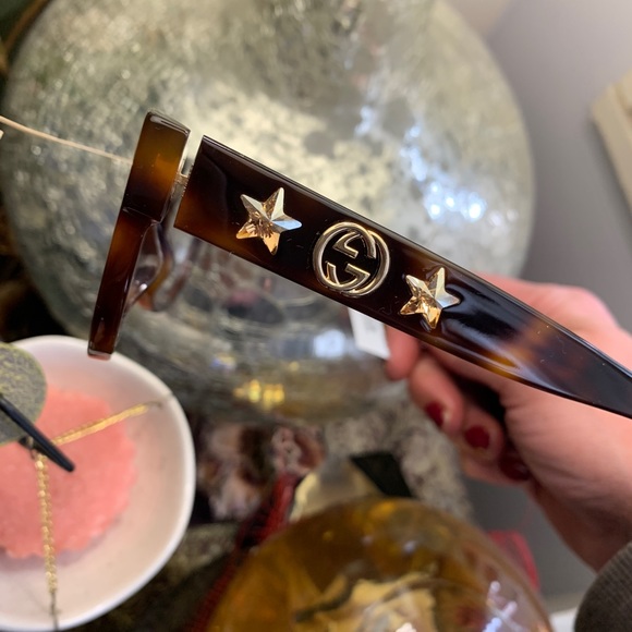 Authentic GUCCI 48 cat Crystals stars Acetate optical glasses - Picture 10 of 13